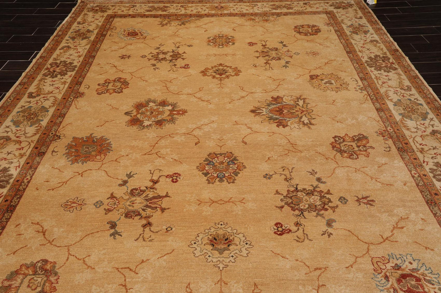 9'4" x 12'7" Hand Knotted 100% Wool Oushak Vegetable Dye Oriental Area Rug Tan-3