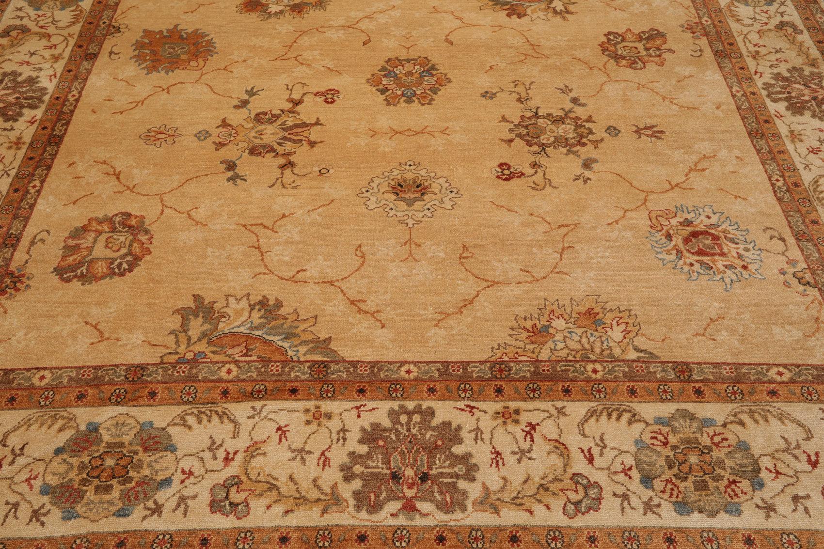 9'4" x 12'7" Hand Knotted 100% Wool Oushak Vegetable Dye Oriental Area Rug Tan-4