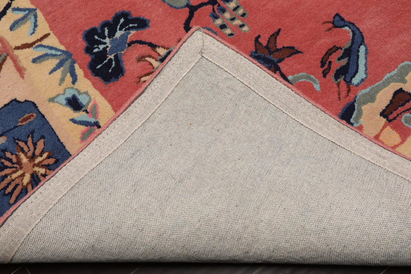 LoomBloom  Multi Sizes  Bubblegum Pink Hand Tufted Floral Vase Chinese Art Deco New Zealand Wool Oriental Area Rug-4
