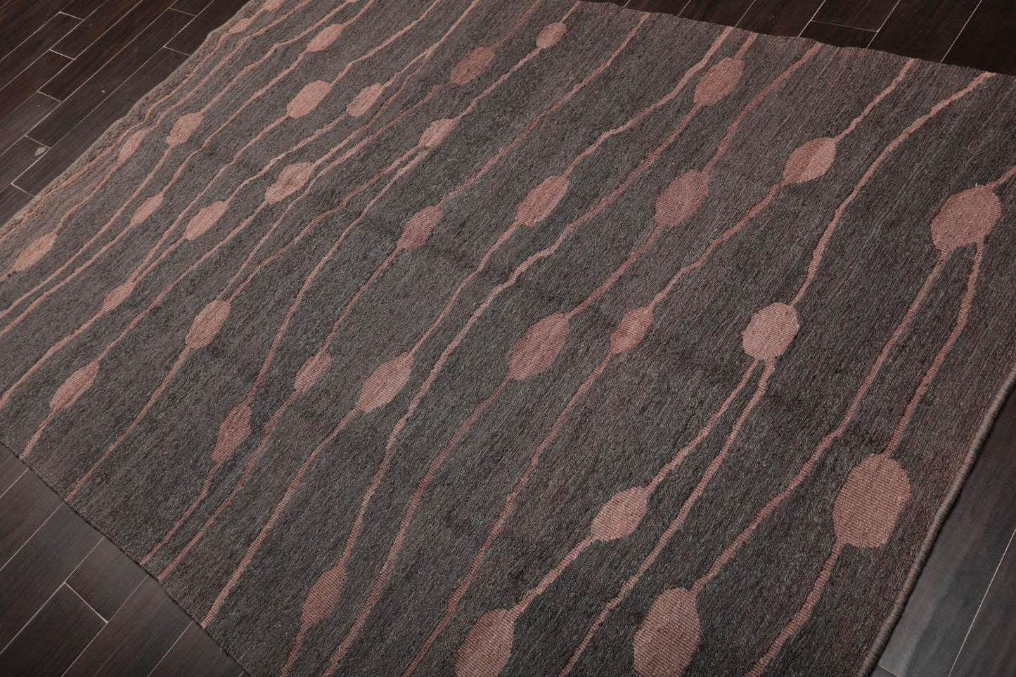 5'6" x 7'5" Reversible Hand Knotted 100% Wool Area Rug Copper-1