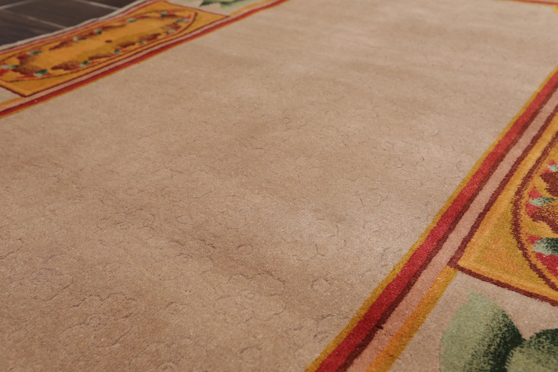 3'9" x 5'9" Hand Knotted 100% Wool Traditional Tibetan Oriental Area Rug Taupe-2