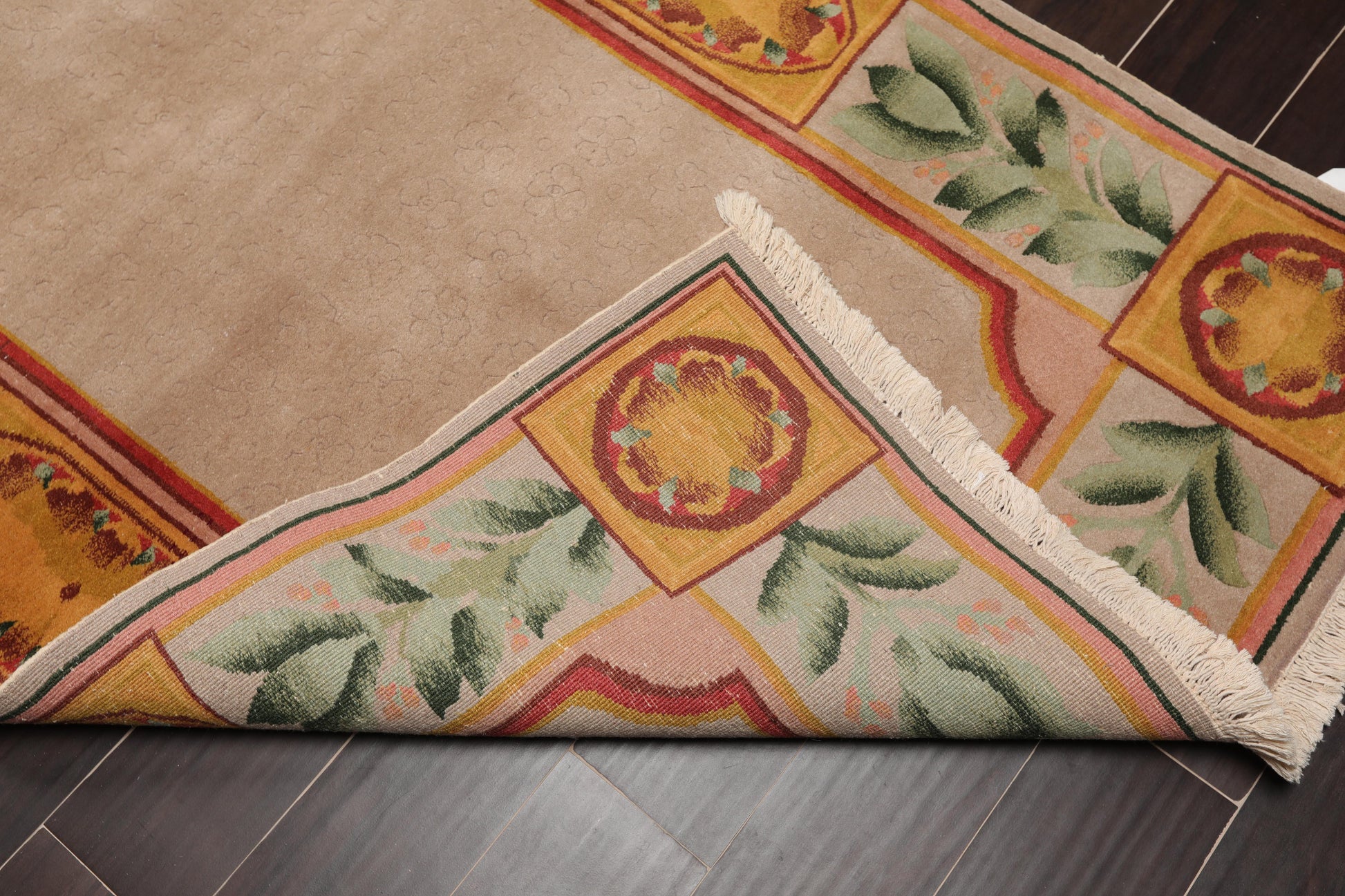 3'9" x 5'9" Hand Knotted 100% Wool Traditional Tibetan Oriental Area Rug Taupe-4