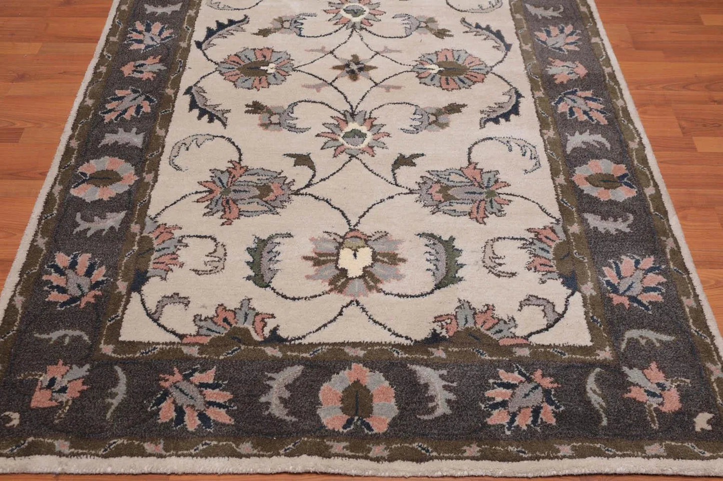 5' x 8' Handmade 100% Wool Traditional Oriental Area Rug Traditional Beige-3