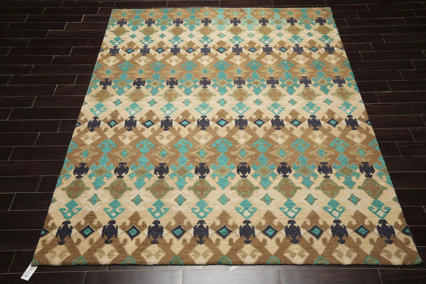 Multi Sizes Handmade 100% Wool Modern Loop & Cut Pile Area Rug Beige-2