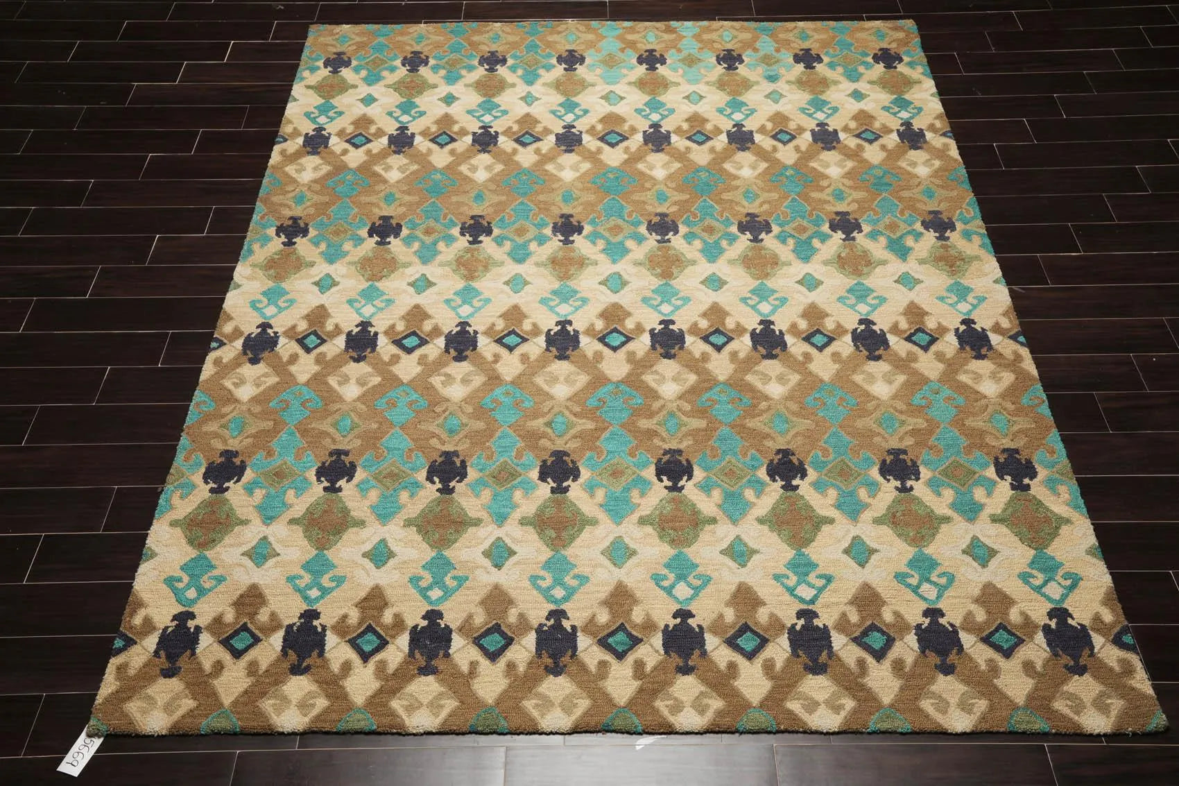Multi Sizes Handmade 100% Wool Modern Loop & Cut Pile Area Rug Beige-2