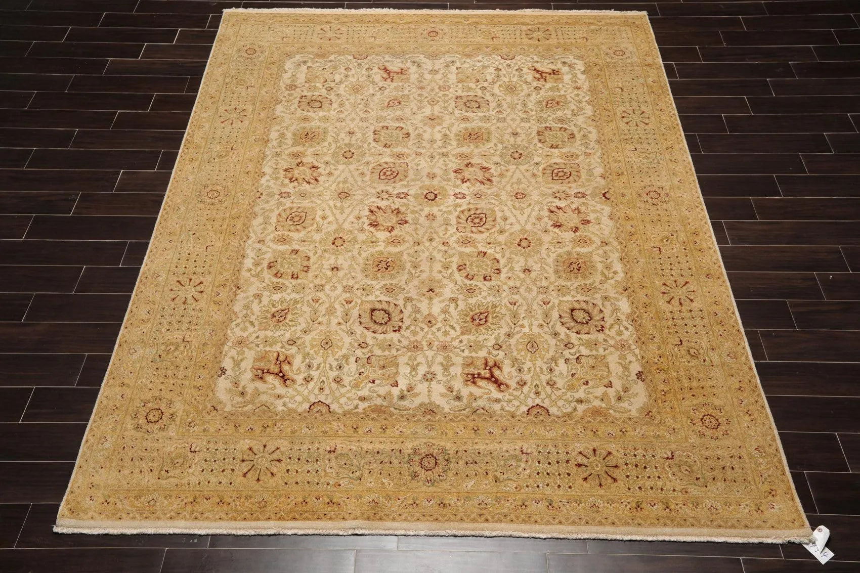 7'11'' x 10' Hand Knotted 100% Wool Agra 250 KPSI Oriental Area Rug Beige-1