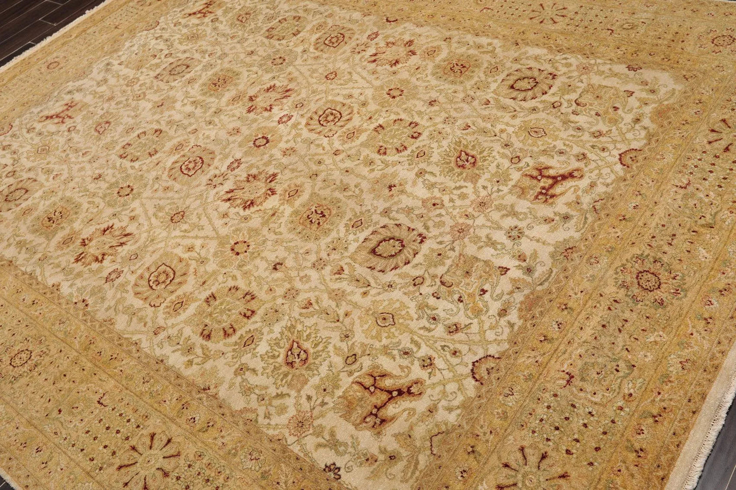 7'11'' x 10' Hand Knotted 100% Wool Agra 250 KPSI Oriental Area Rug Beige-2