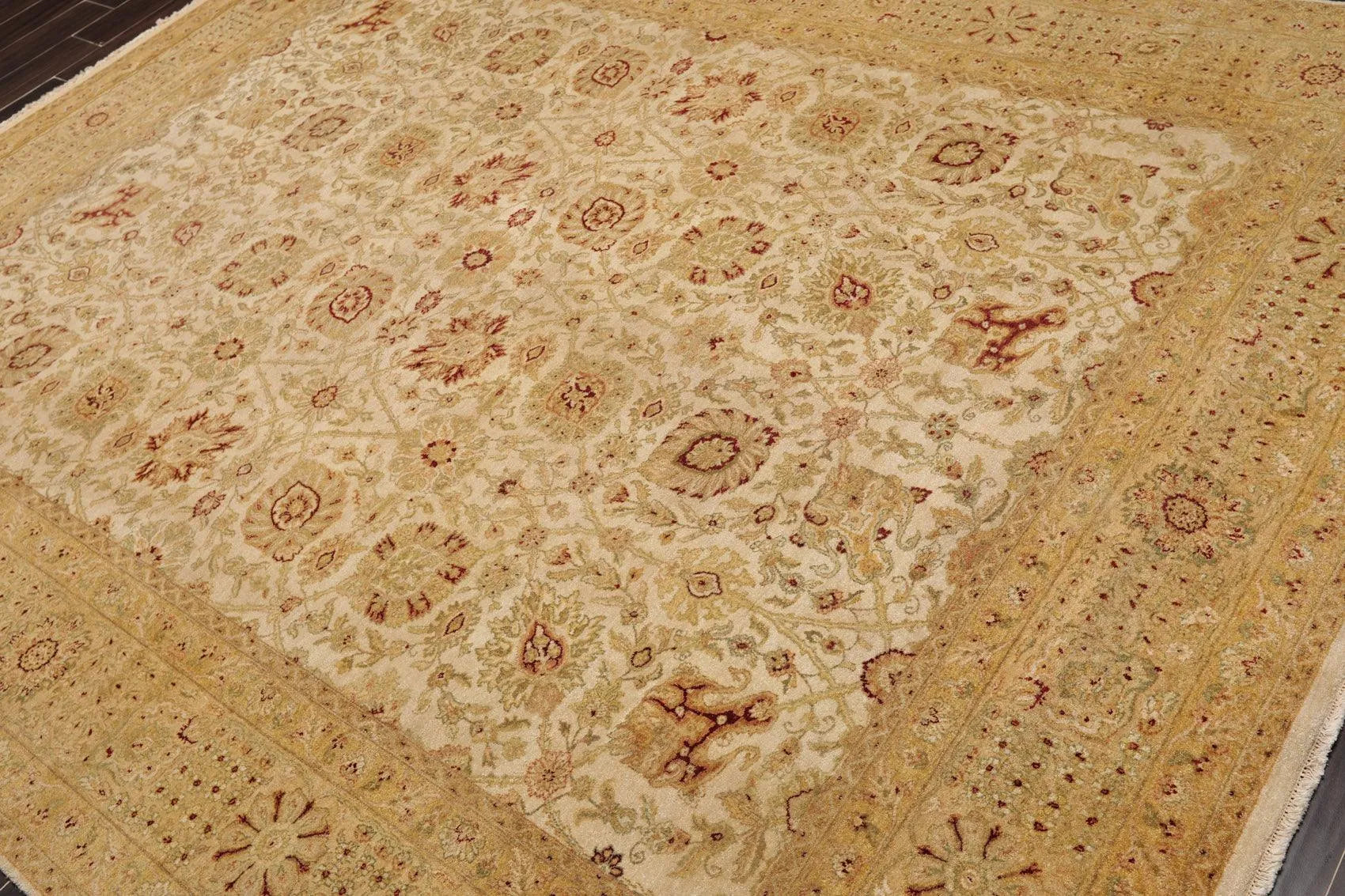 7'11'' x 10' Hand Knotted 100% Wool Agra 250 KPSI Oriental Area Rug Beige-2
