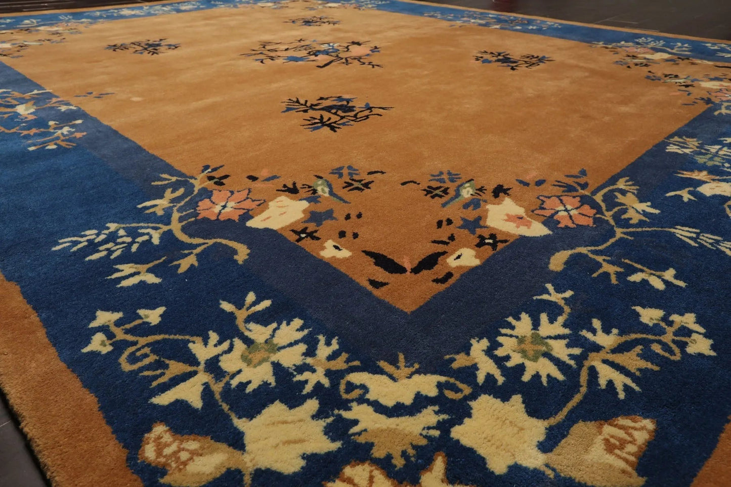 LoomBloom Multi Sizes Camel Hand Tufted  Chinese Art Deco New Zealand Wool Oriental Area Rug-3