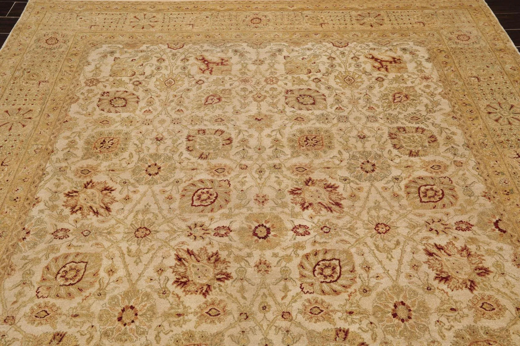 7'11'' x 10' Hand Knotted 100% Wool Agra 250 KPSI Oriental Area Rug Beige-3