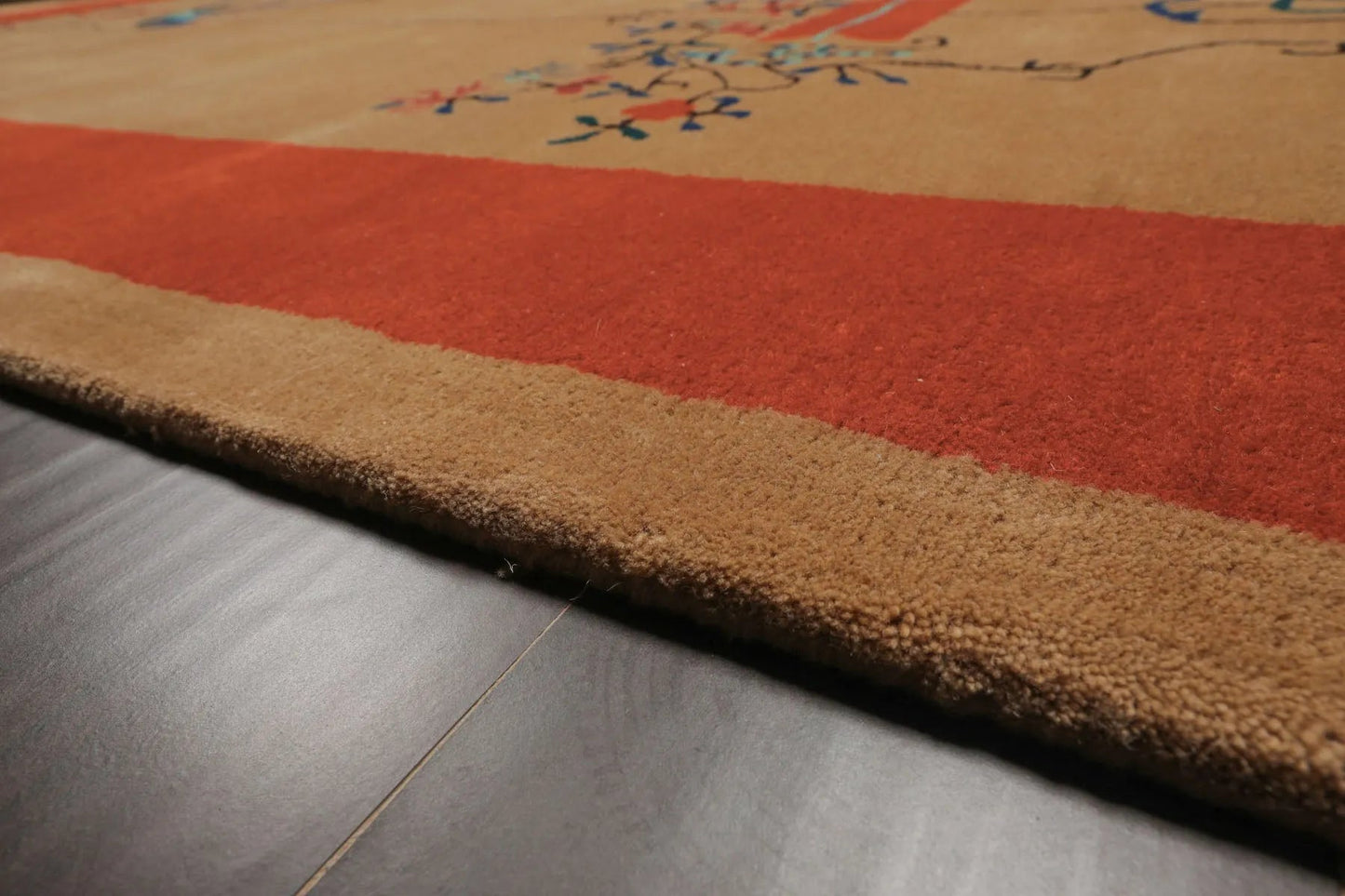 LoomBloom Multi Sizes Beige Hand Tufted  Chinese Art Deco New Zealand Wool Oriental Area Rug-4