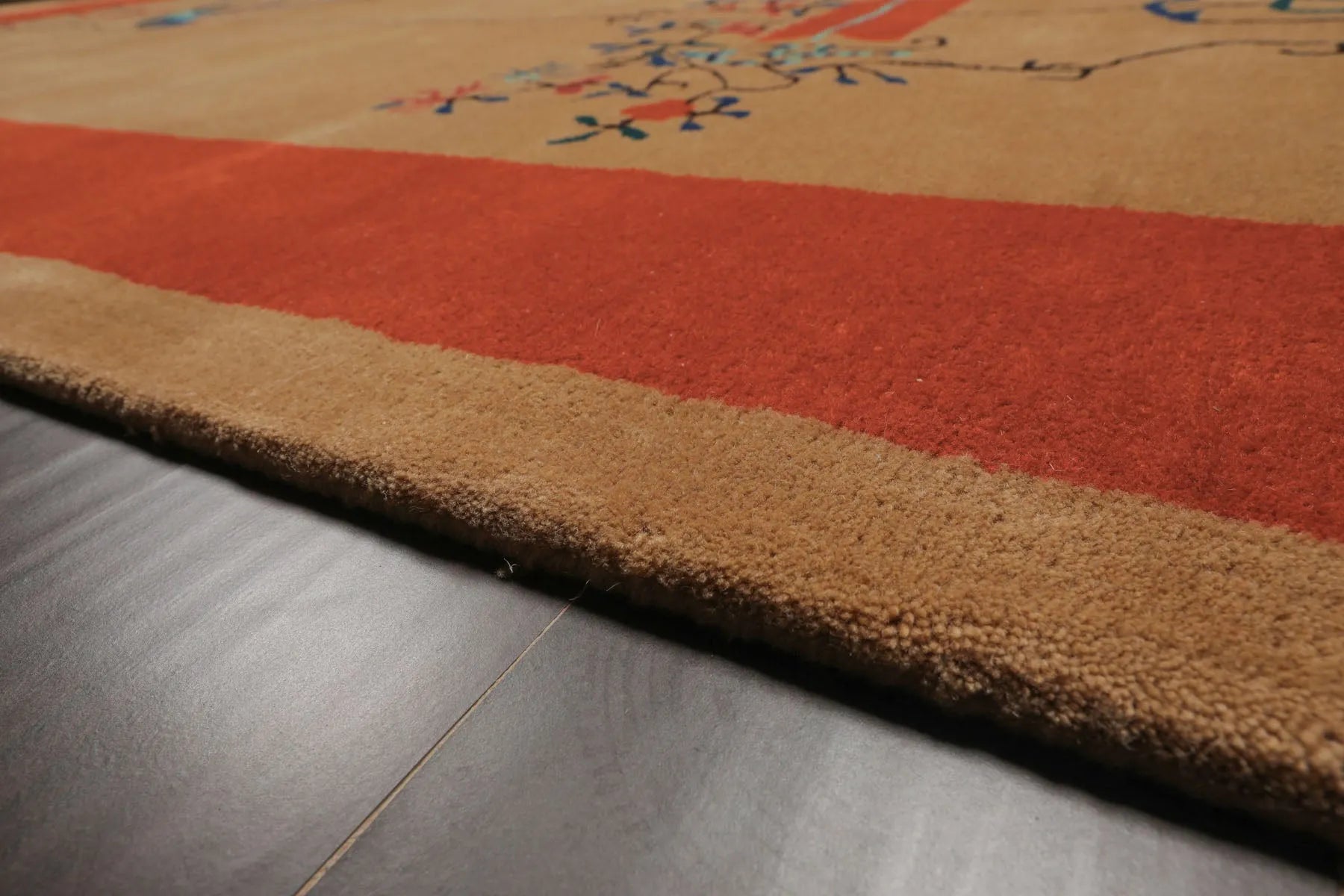 LoomBloom Multi Sizes Beige Hand Tufted  Chinese Art Deco New Zealand Wool Oriental Area Rug-4