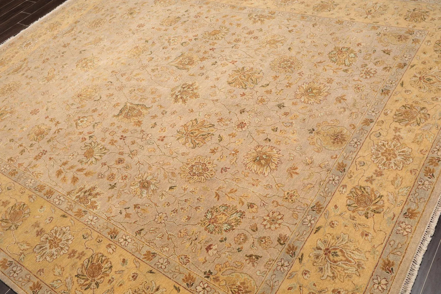 8'1'' x 10'3'' Hand Knotted 100% Wool Agra 150 KPSI Oriental Area Rug Taupe-2