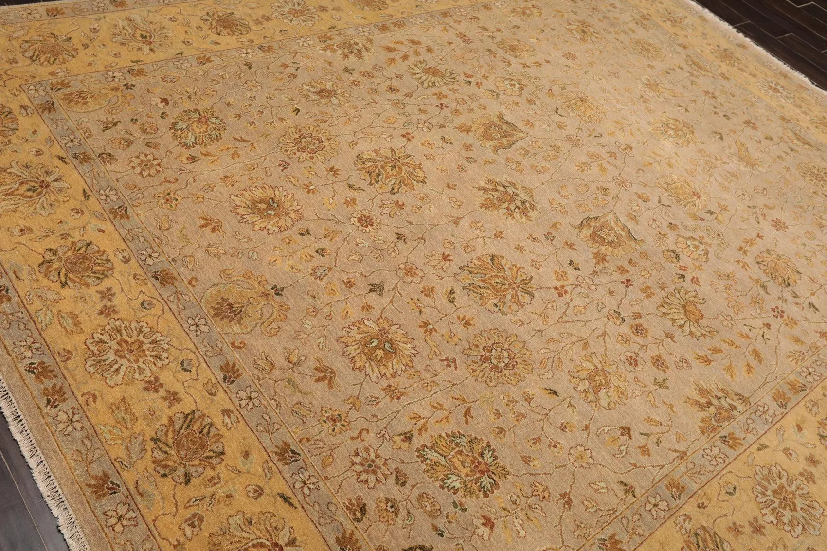 8'1'' x 10'3'' Hand Knotted 100% Wool Agra 150 KPSI Oriental Area Rug Taupe-3