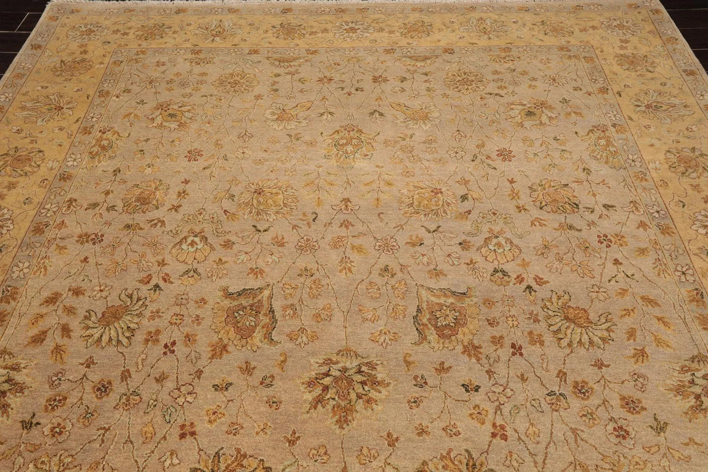 8'1'' x 10'3'' Hand Knotted 100% Wool Agra 150 KPSI Oriental Area Rug Taupe-4