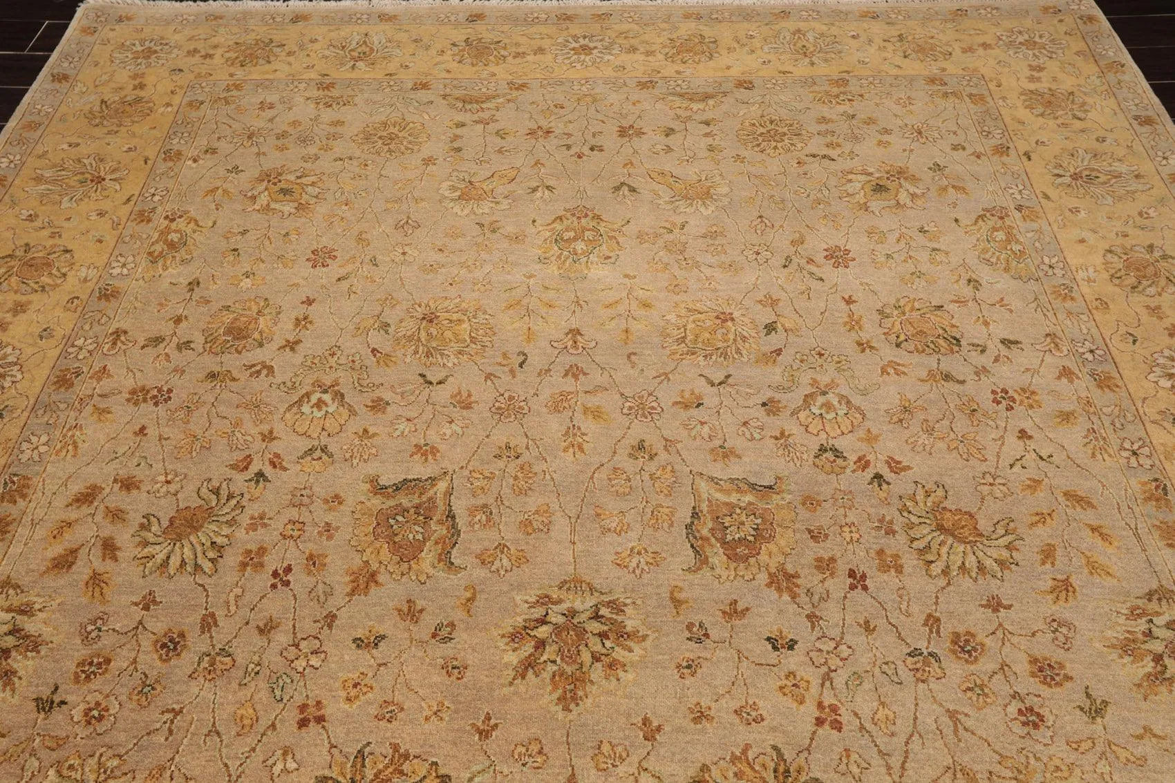 8'1'' x 10'3'' Hand Knotted 100% Wool Agra 150 KPSI Oriental Area Rug Taupe-4