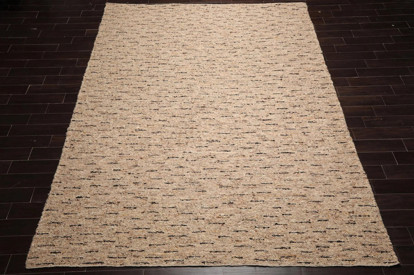 LoomBloom Multi Sizes Oatmeal Hand Woven Flatweave Contemporary Geometric Wool Oriental Area Rug-2