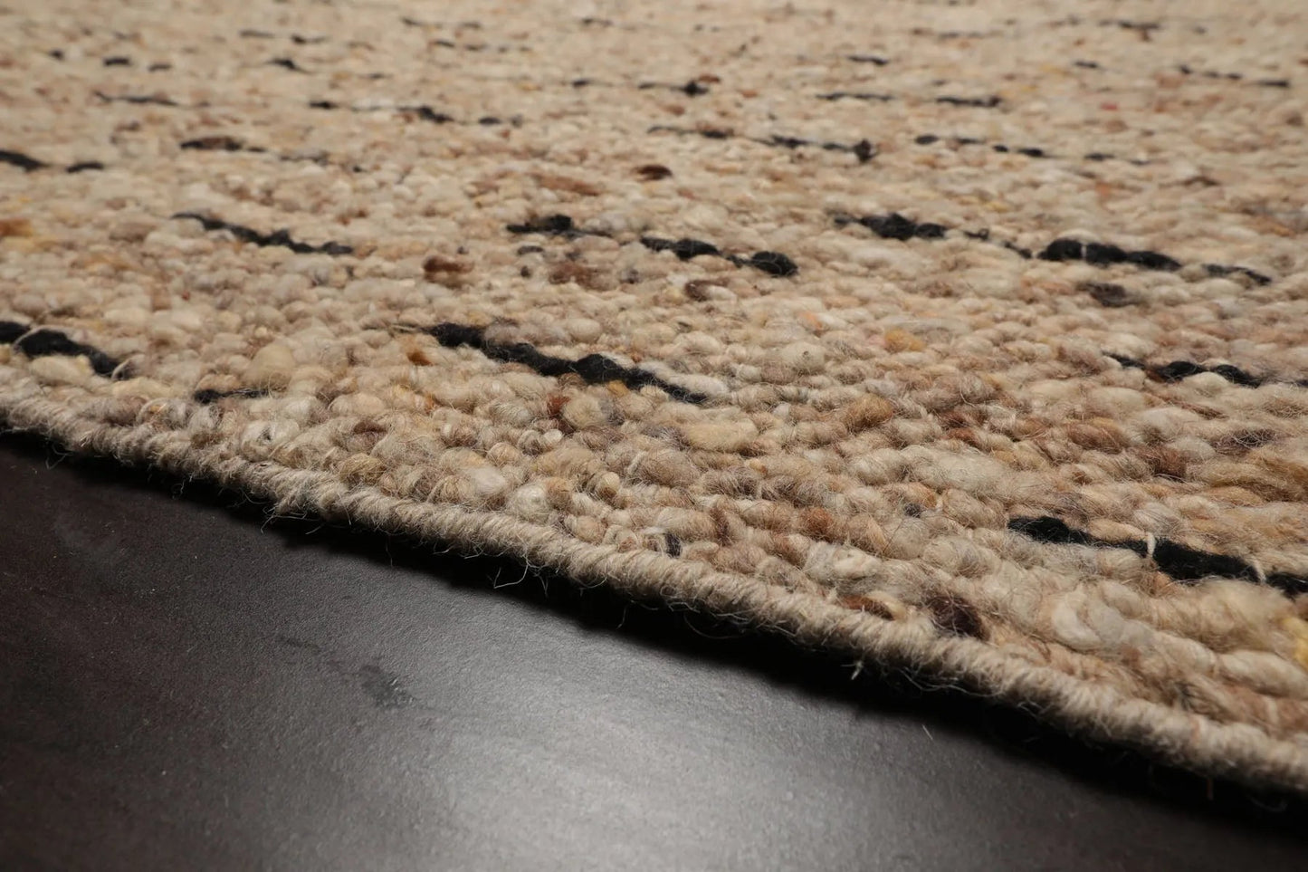 LoomBloom Multi Sizes Oatmeal Hand Woven Flatweave Contemporary Geometric Wool Oriental Area Rug-4