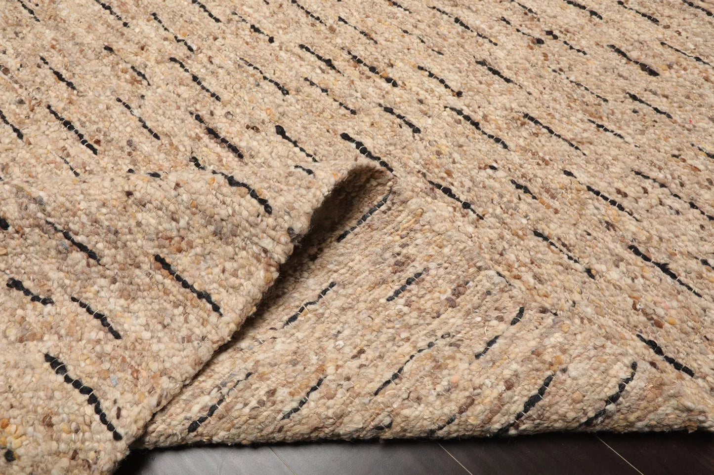 LoomBloom Multi Sizes Oatmeal Hand Woven Flatweave Contemporary Geometric Wool Oriental Area Rug-3