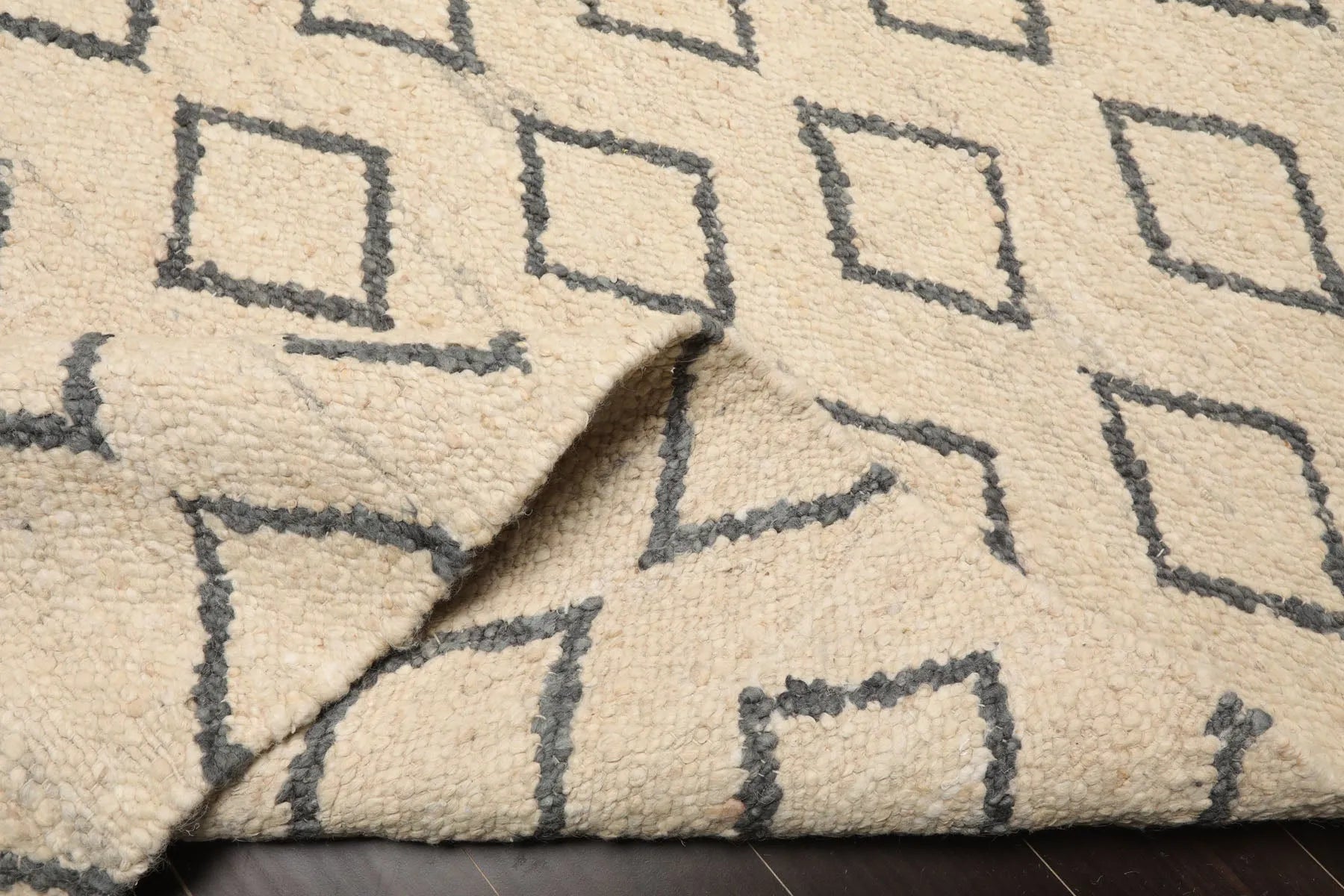 LoomBloom Multi Sizes Oatmeal Hand Woven Flatweave Contemporary Geometric Wool Oriental Area Rug-4
