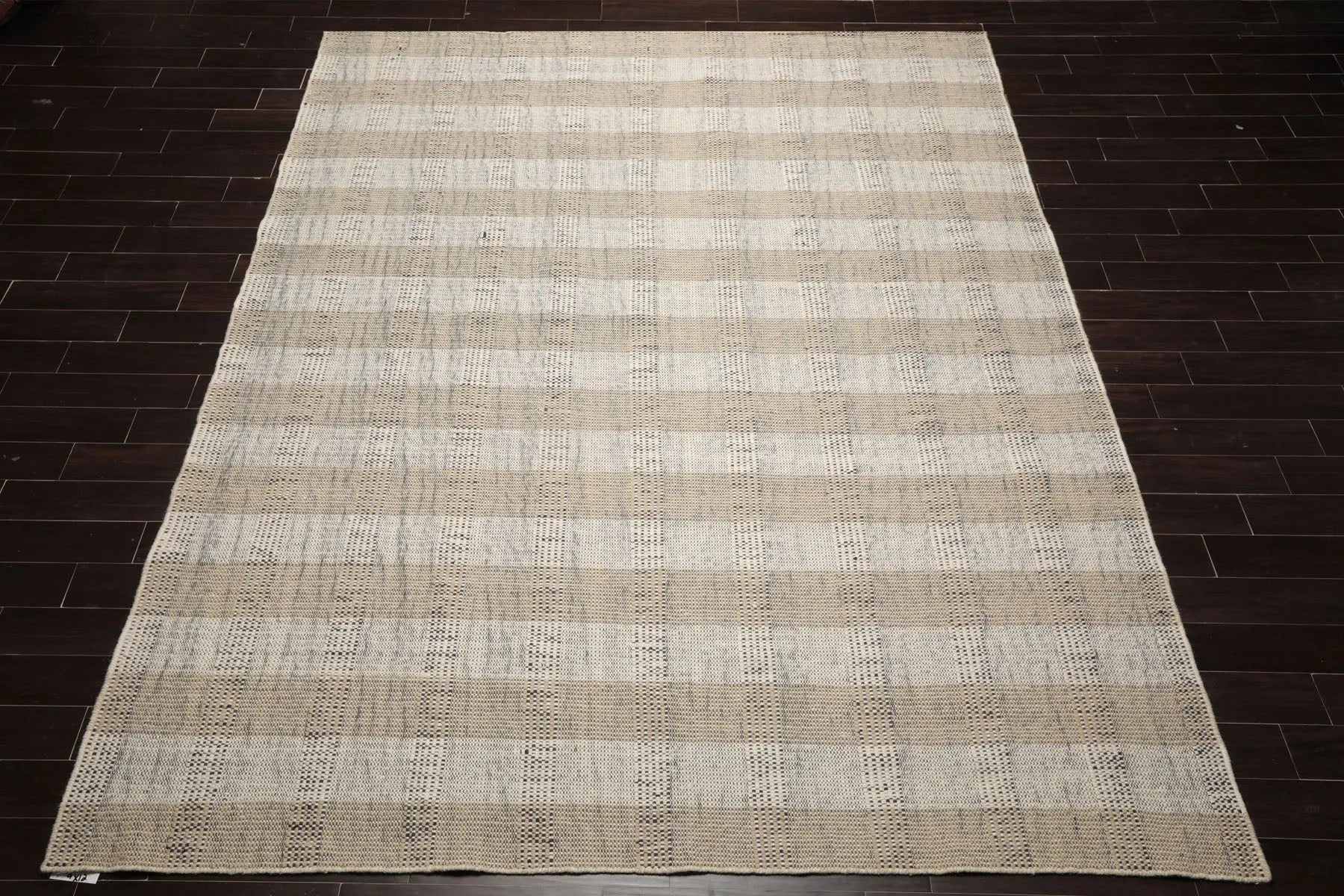 LoomBloom Plaid  Multi Sizes Ivory Hand Woven Flatweave Modern Wool Oriental Area Rug-4