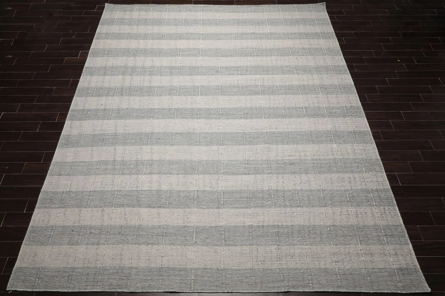 LoomBloom Plaid  Multi Sizes Gray Hand Woven Flatweave Modern Wool Oriental Area Rug-3