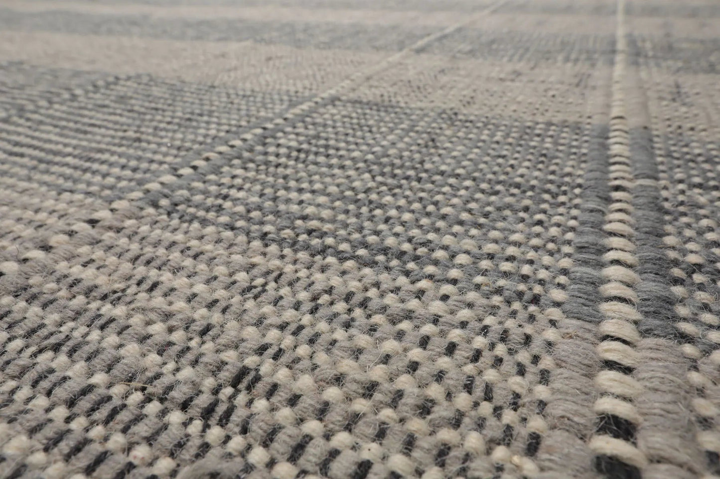 LoomBloom Plaid  Multi Sizes Gray Hand Woven Flatweave Modern Wool Oriental Area Rug-4
