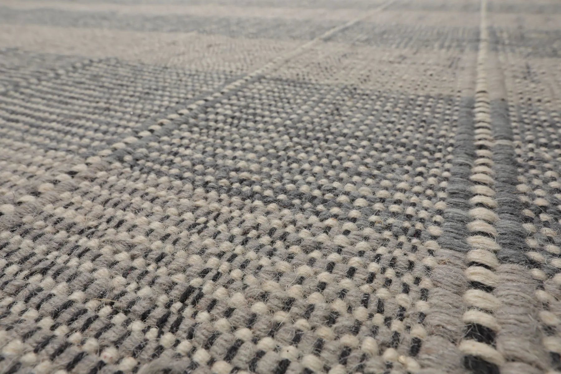LoomBloom Plaid  Multi Sizes Gray Hand Woven Flatweave Modern Wool Oriental Area Rug-4
