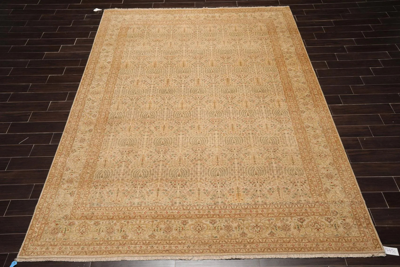 8'7'' x 11'7'' Hand Knotted 100% Wool Tree of life Oriental Area Rug Beige-1