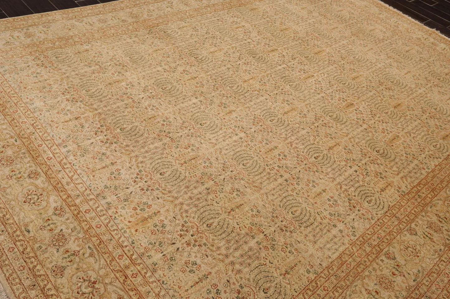 8'7'' x 11'7'' Hand Knotted 100% Wool Tree of life Oriental Area Rug Beige-3