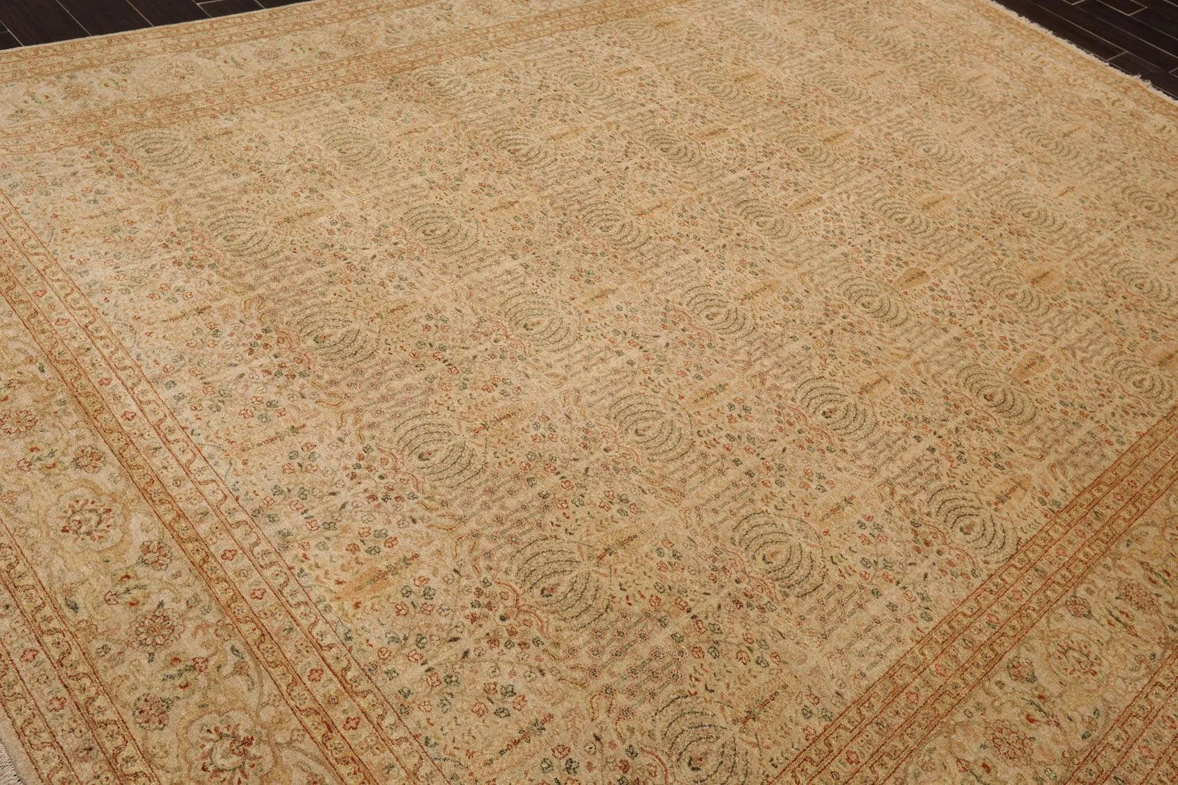 8'7'' x 11'7'' Hand Knotted 100% Wool Tree of life Oriental Area Rug Beige-3
