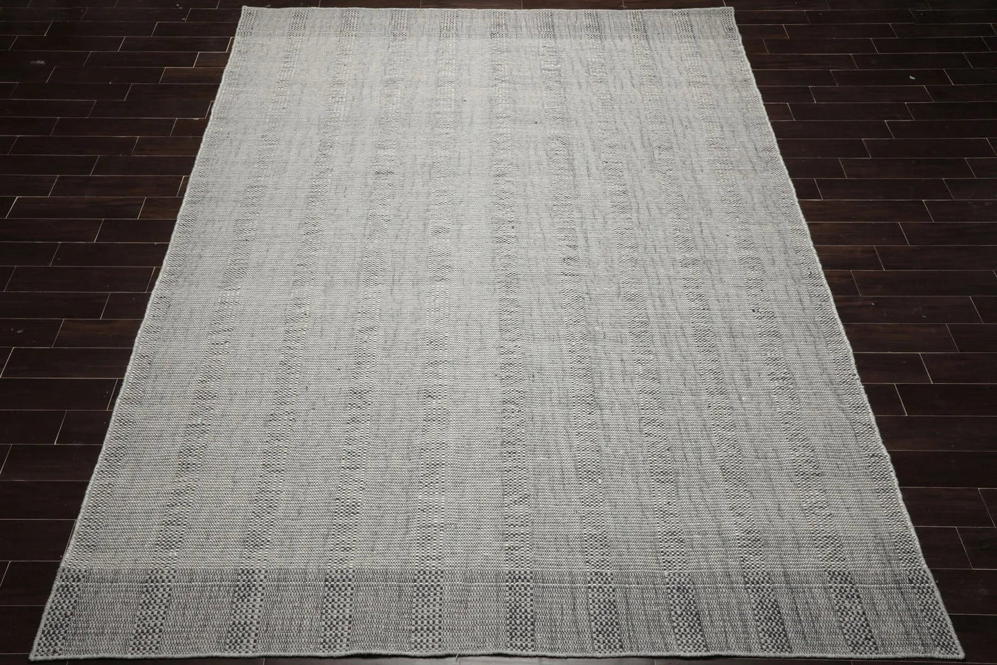LoomBloom Plaid Multi Sizes Celadon Hand Woven Flatweave Modern Wool Oriental Area Rug-2
