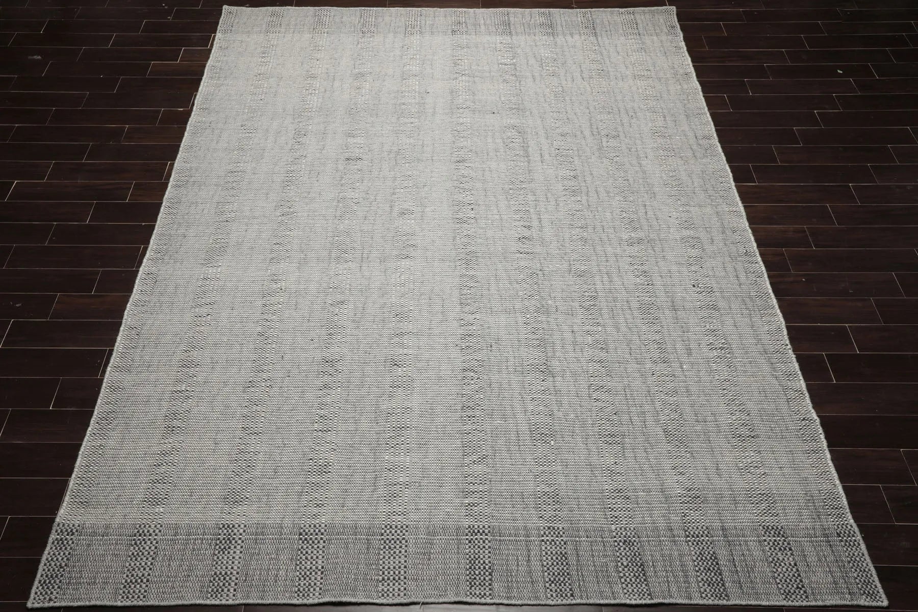 LoomBloom Plaid Multi Sizes Celadon Hand Woven Flatweave Modern Wool Oriental Area Rug-2