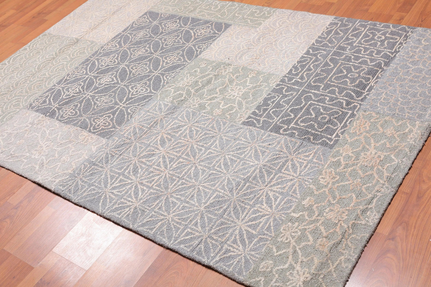 5' x 8' Handmade 100% Wool Loop Pile Area Rug Transitional Beige-1