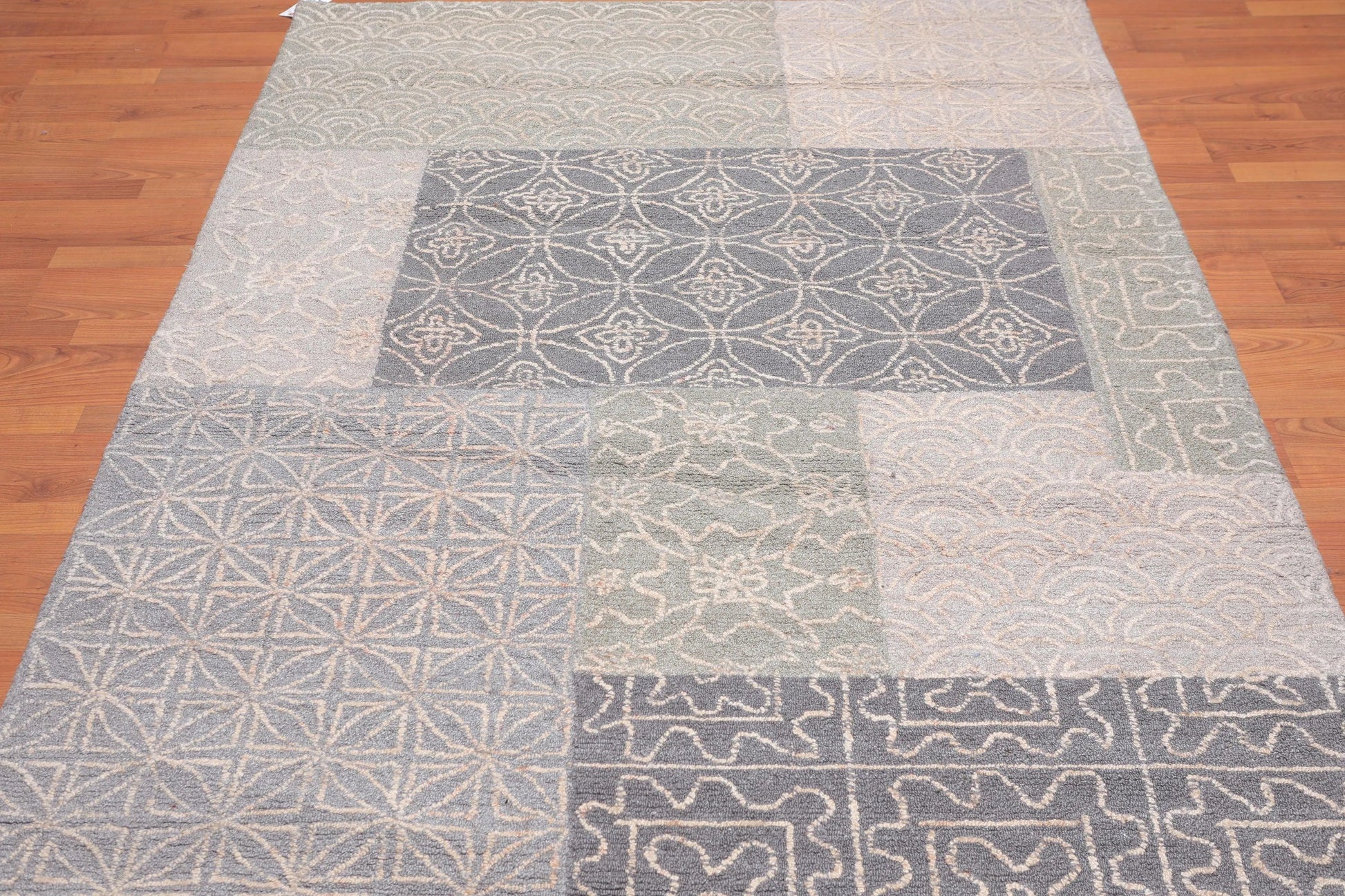5' x 8' Handmade 100% Wool Loop Pile Area Rug Transitional Beige-3