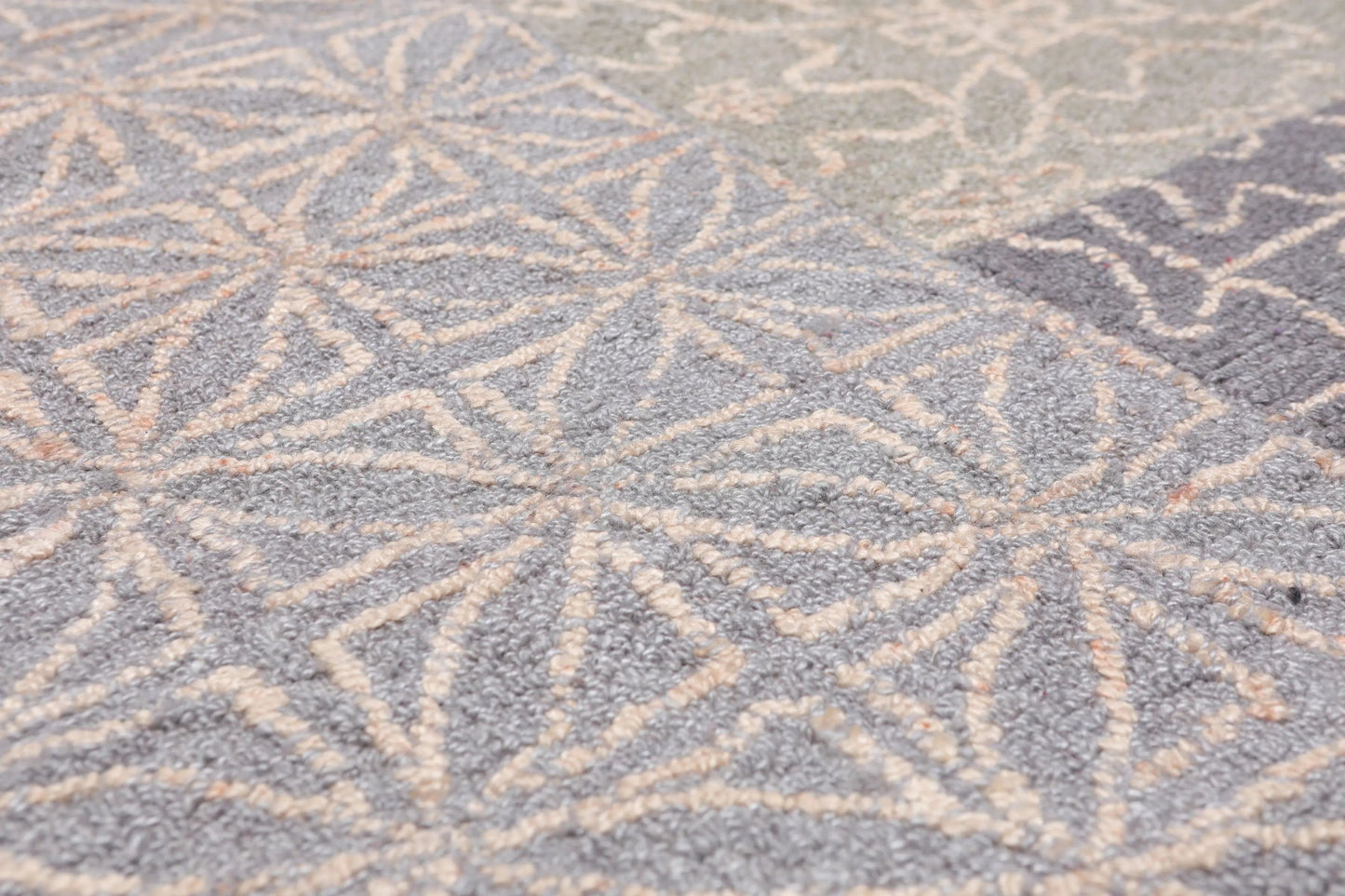 5' x 8' Handmade 100% Wool Loop Pile Area Rug Transitional Beige-0