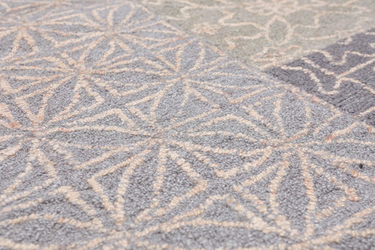 5' x 8' Handmade 100% Wool Loop Pile Area Rug Transitional Beige-0