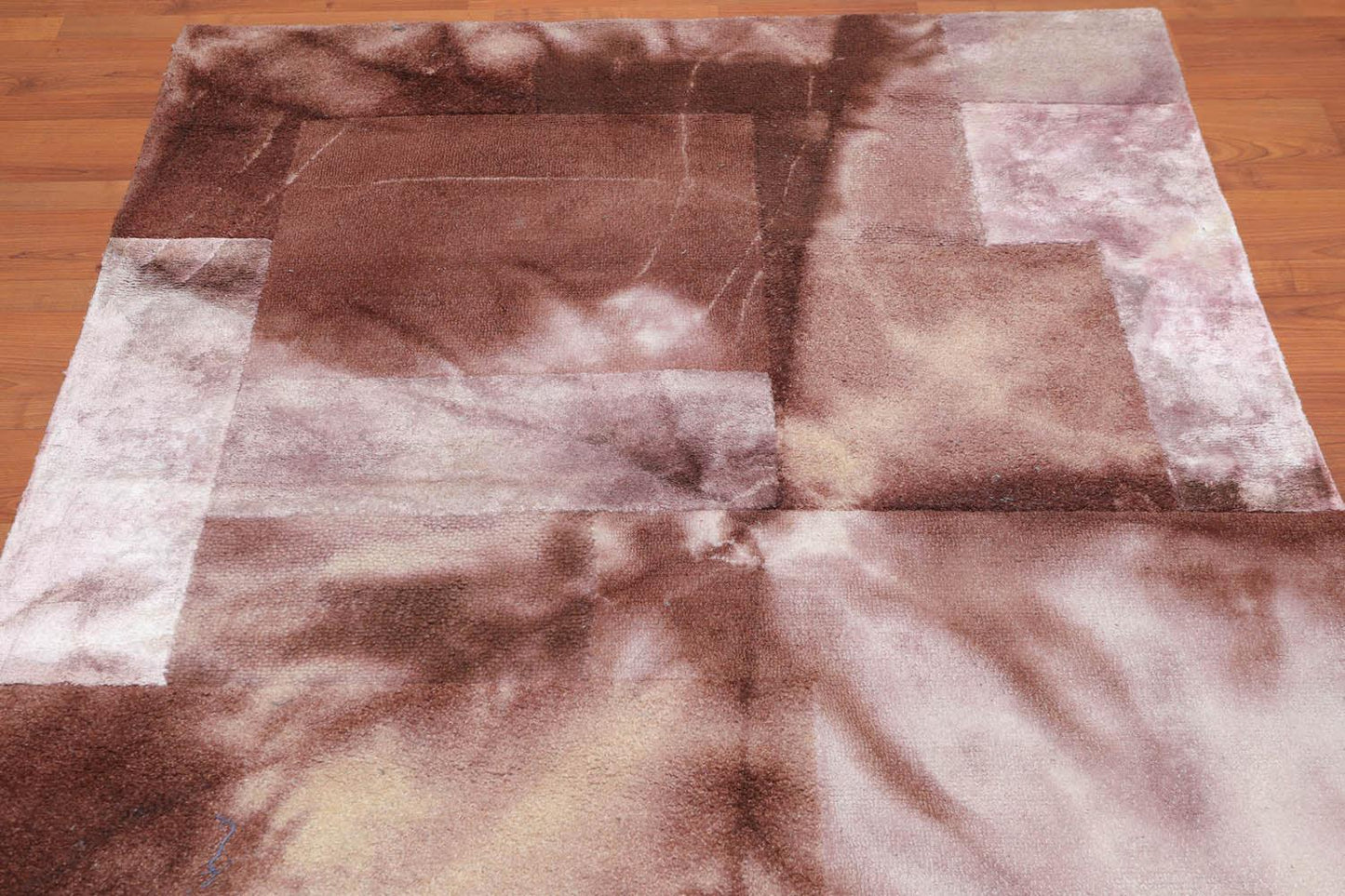4'7" x 6'7" Handmade Wool & Bamboo Silk Cut Area Rug Contemporary Beige-2
