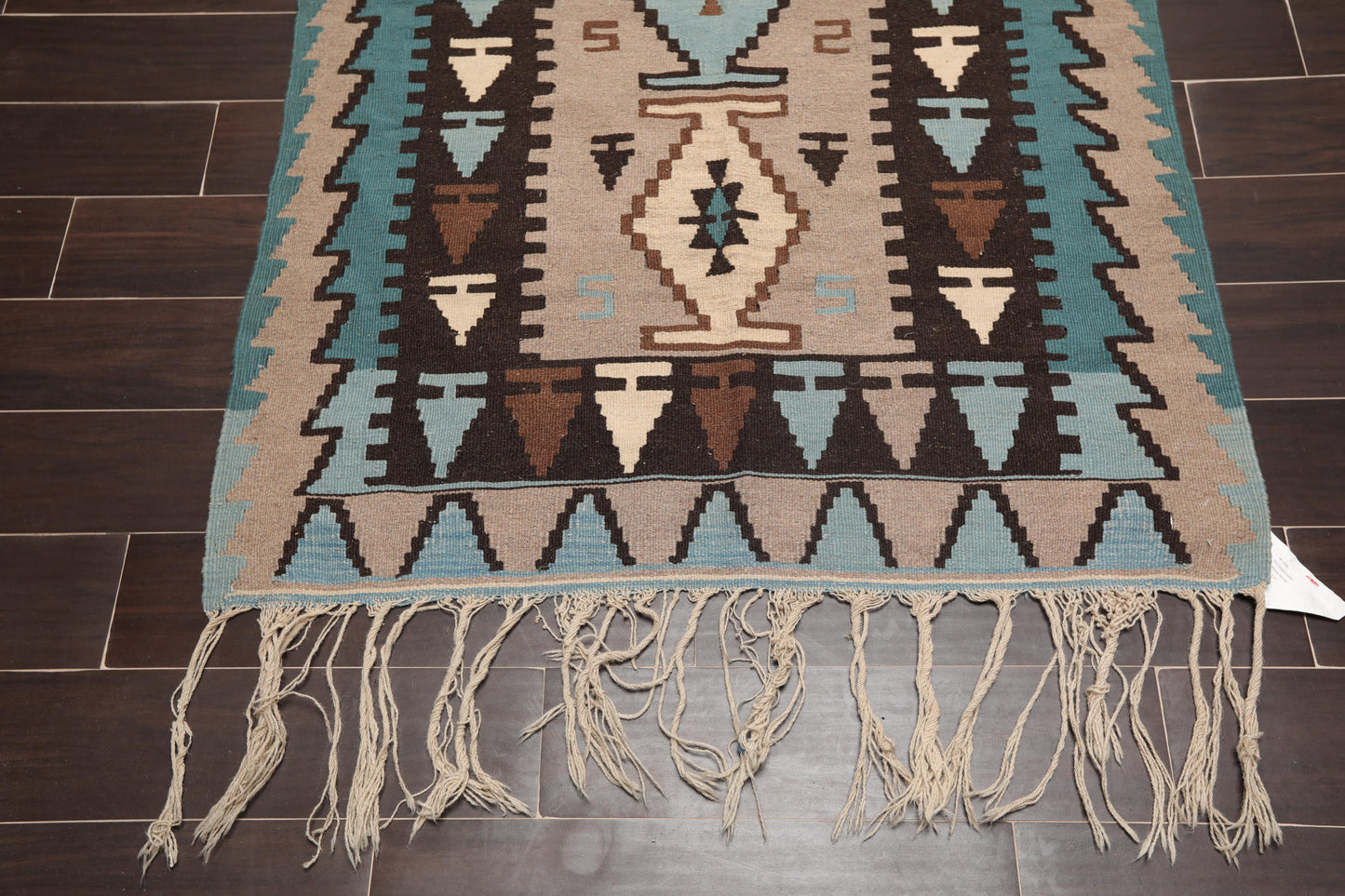 3'7" x 5'3" Wool Foundation Hand Knotted Turkish Kilim Oriental Area Rug Taupe-3