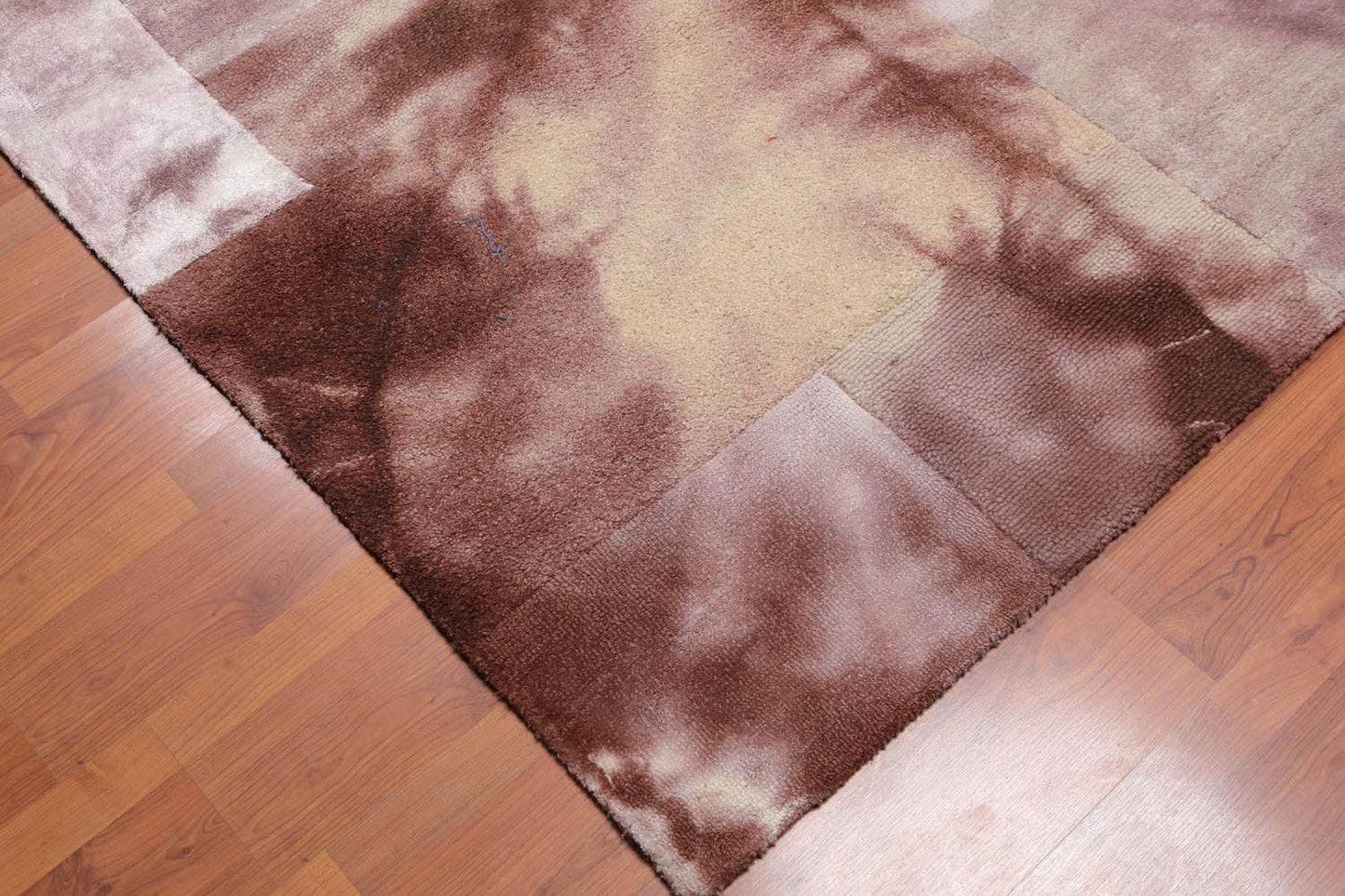4'7" x 6'7" Handmade Wool & Bamboo Silk Cut Area Rug Contemporary Beige-4