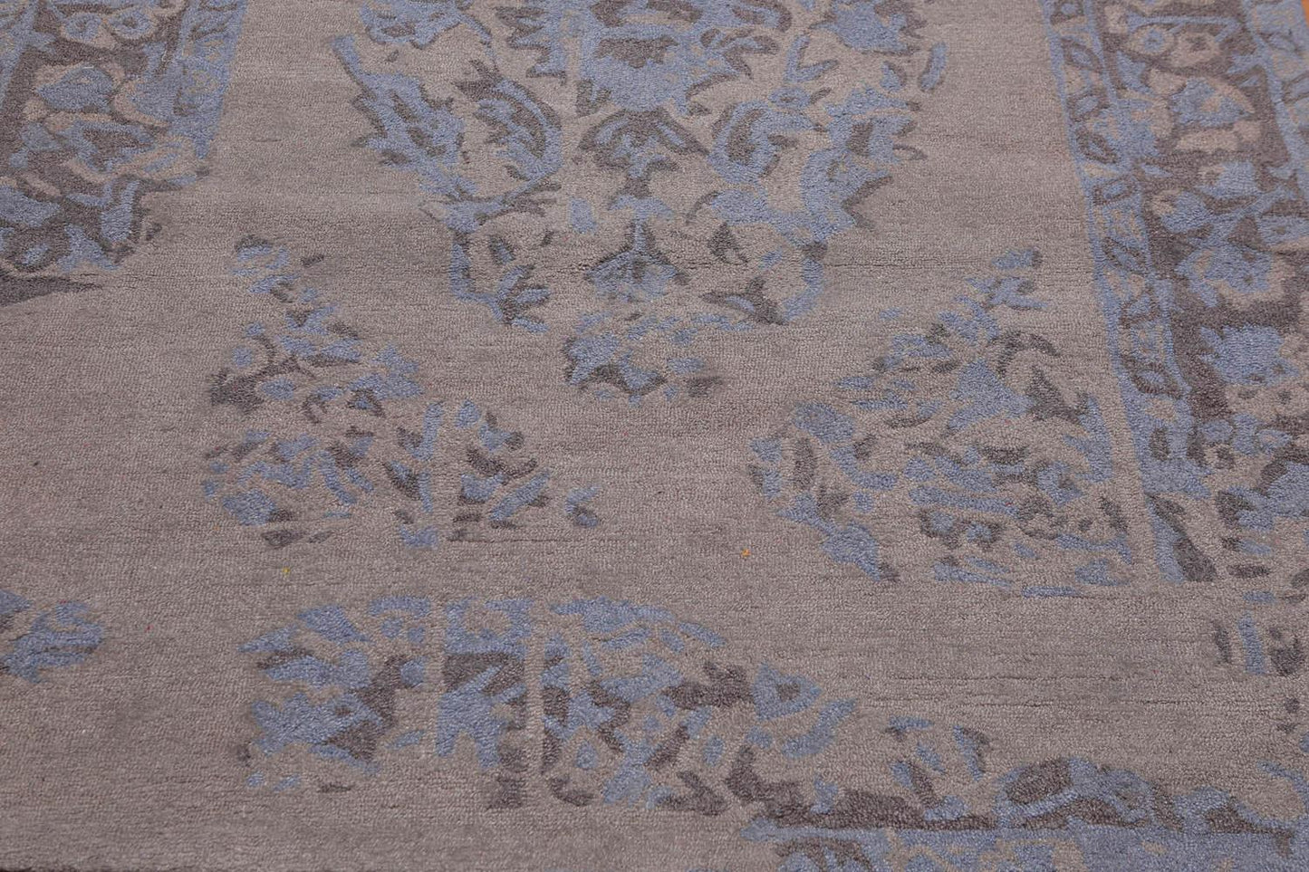 5'3" x 7'5" Handmade Erased pattern Wool Loop & Cut pile Area Rug Taupe-3