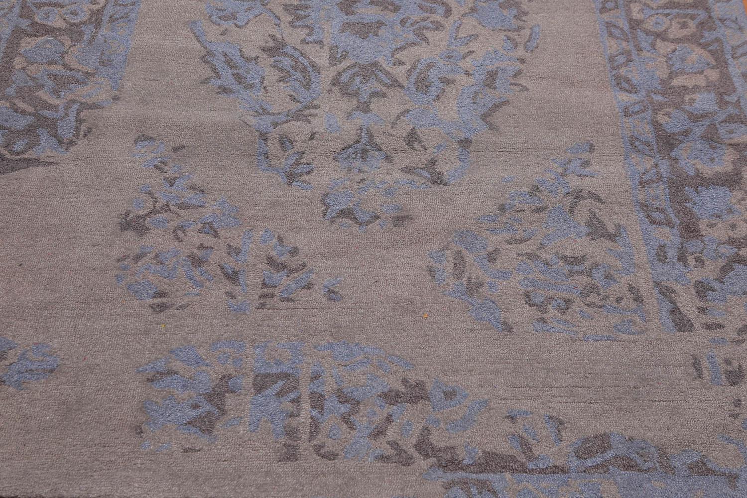 5'3" x 7'5" Handmade Erased pattern Wool Loop & Cut pile Area Rug Taupe-3