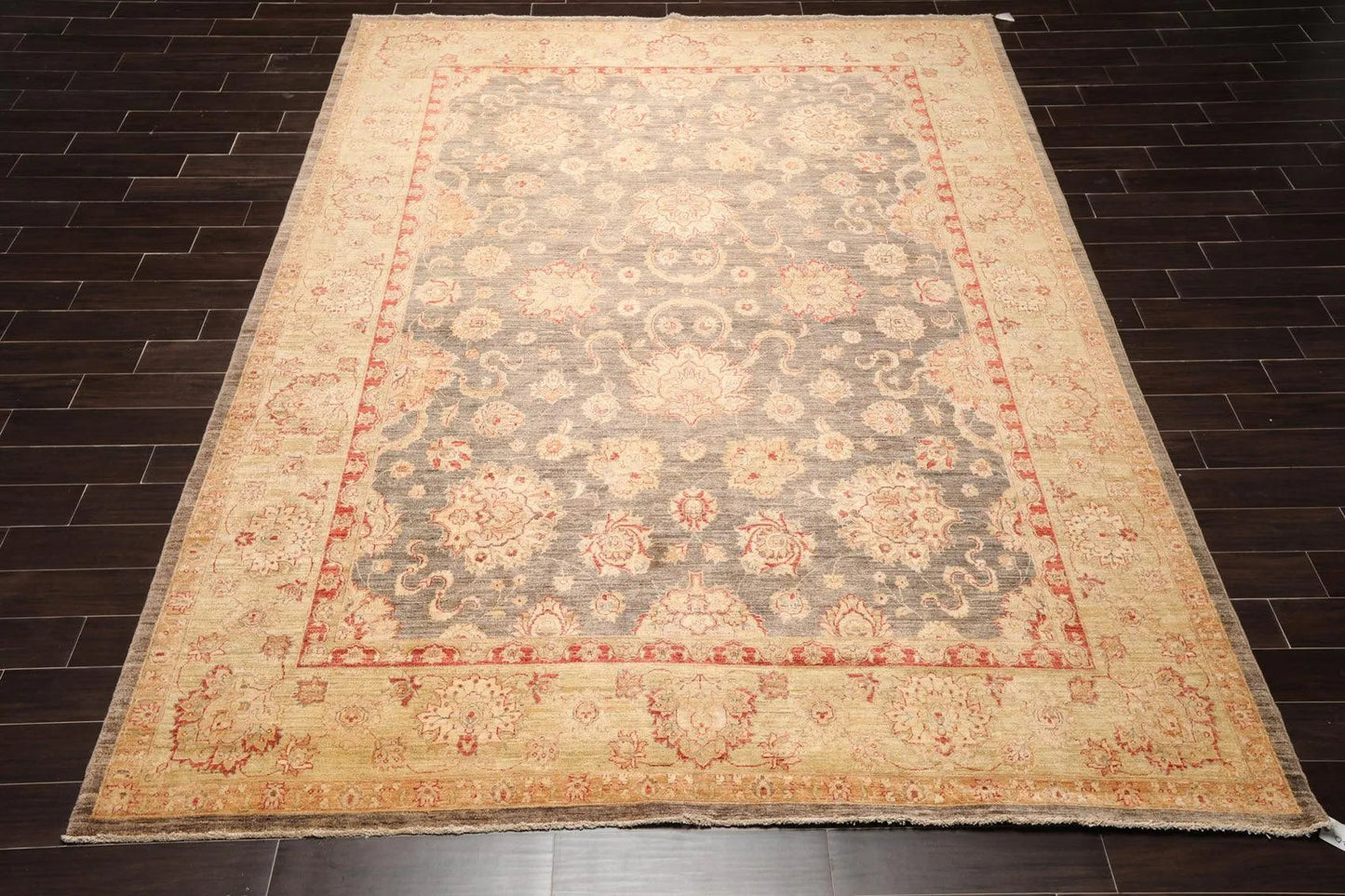 9'1'' x 12' Hand Knotted 100% Wool Peshawar Traditional Oriental Area Rug Gray-1