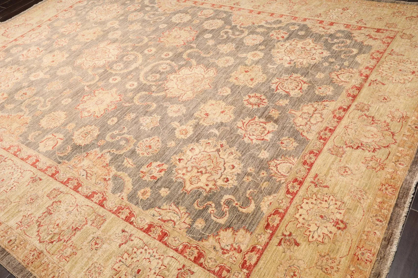 9'1'' x 12' Hand Knotted 100% Wool Peshawar Traditional Oriental Area Rug Gray-2