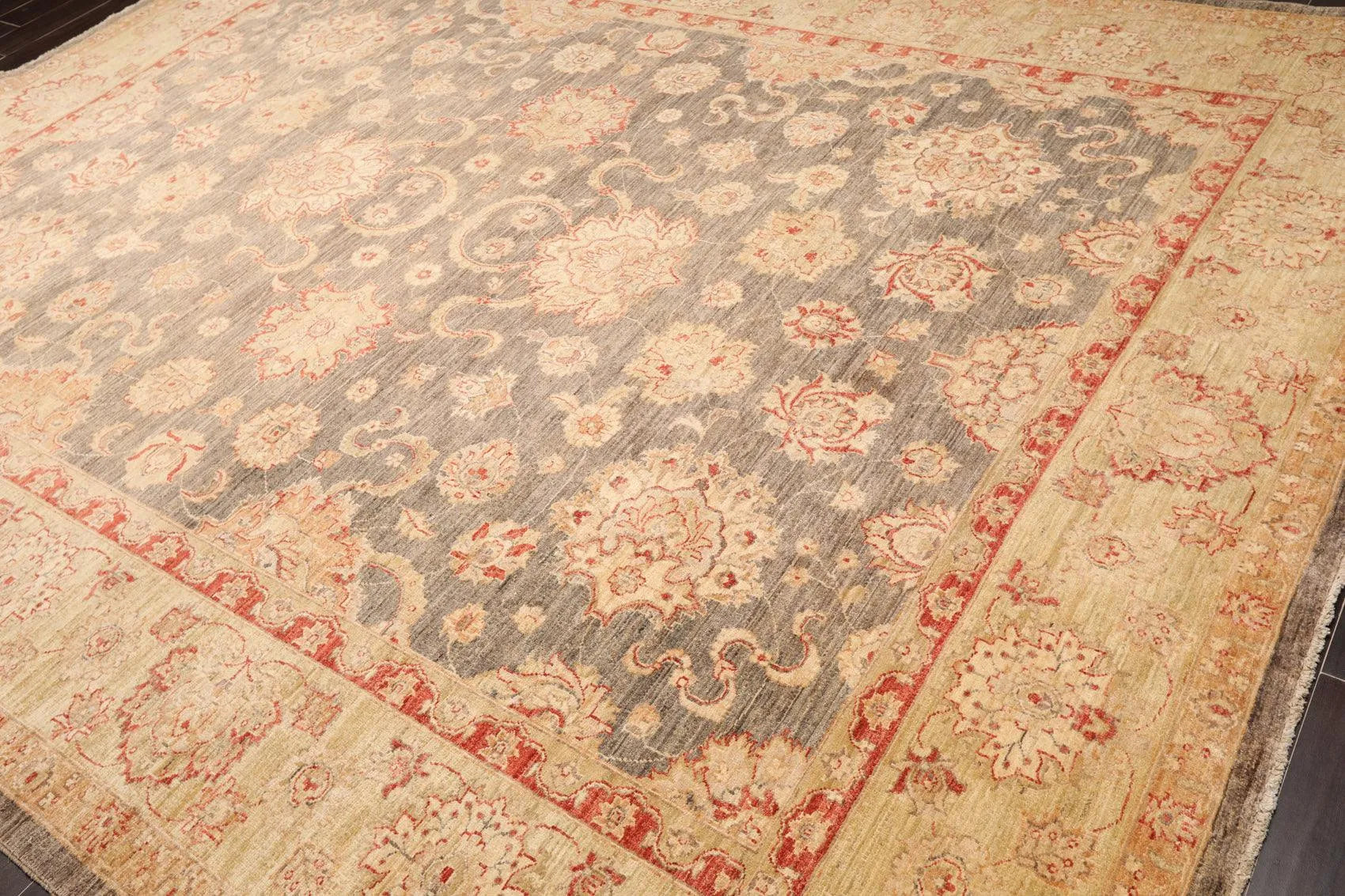 9'1'' x 12' Hand Knotted 100% Wool Peshawar Traditional Oriental Area Rug Gray-2