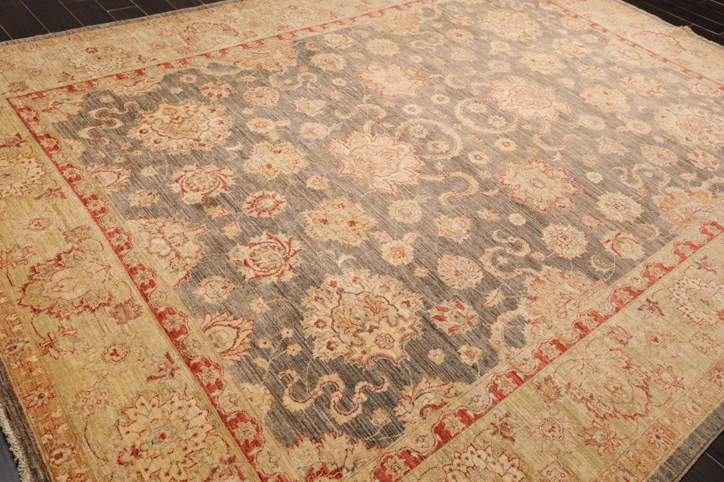 9'1'' x 12' Hand Knotted 100% Wool Peshawar Traditional Oriental Area Rug Gray-3