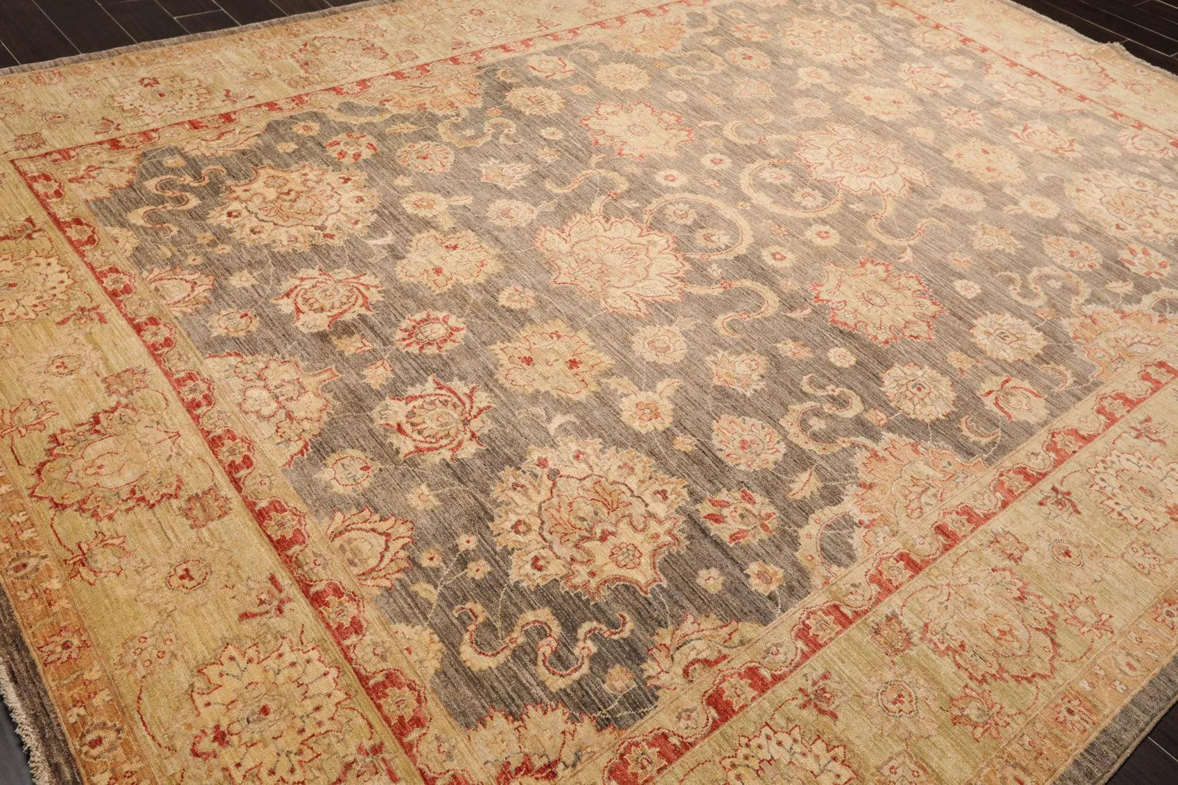 9'1'' x 12' Hand Knotted 100% Wool Peshawar Traditional Oriental Area Rug Gray-3
