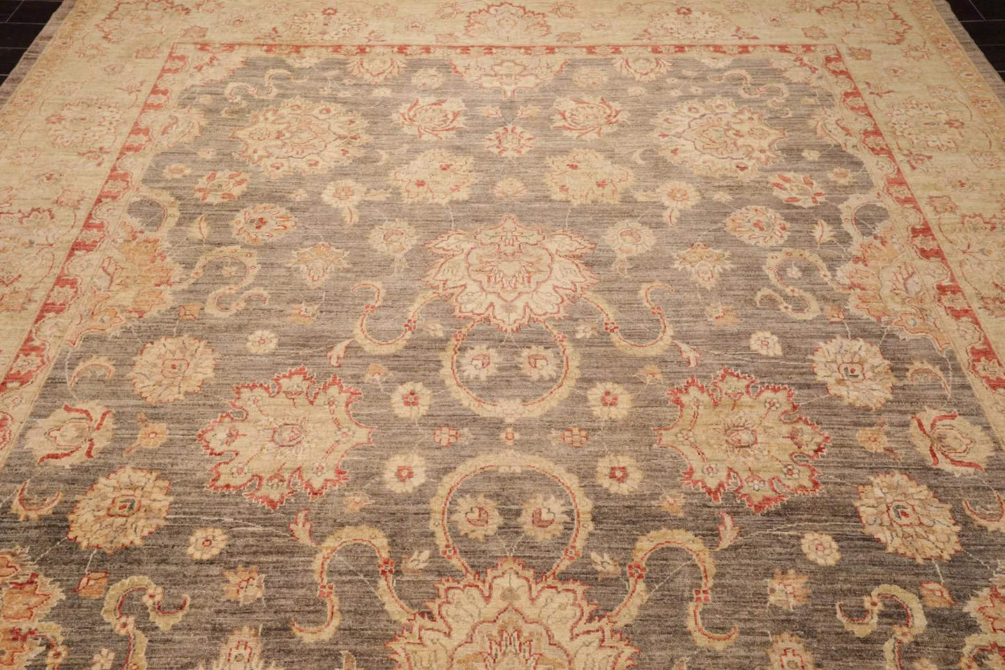 9'1'' x 12' Hand Knotted 100% Wool Peshawar Traditional Oriental Area Rug Gray-4
