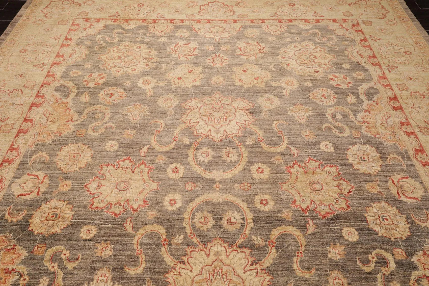 9'1'' x 12' Hand Knotted 100% Wool Peshawar Traditional Oriental Area Rug Gray-4