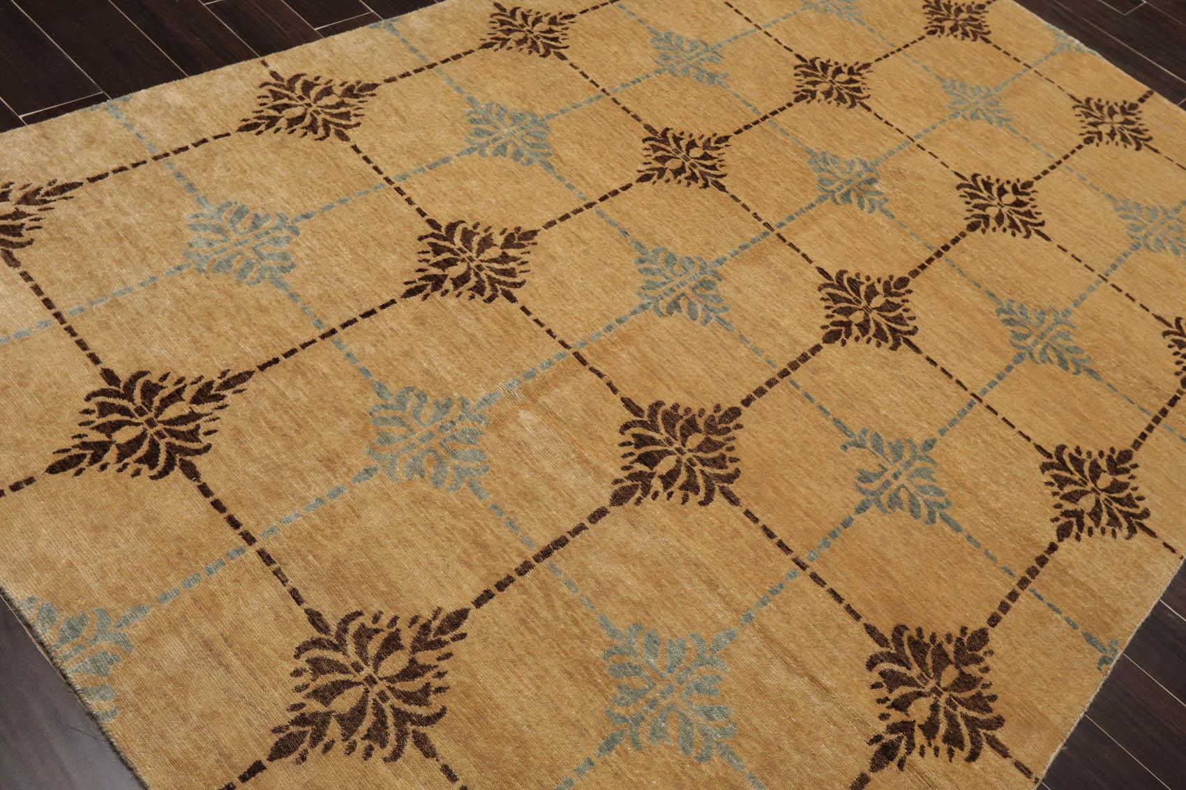 5'10" x 9'2" Hand Knotted 100% New Zealand Wool Tibetan Oriental Area Rug Tan-3